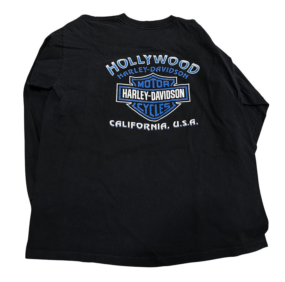 Harley Davidson 'Hollywood, California' Vintage Blue Flame Longsleeve