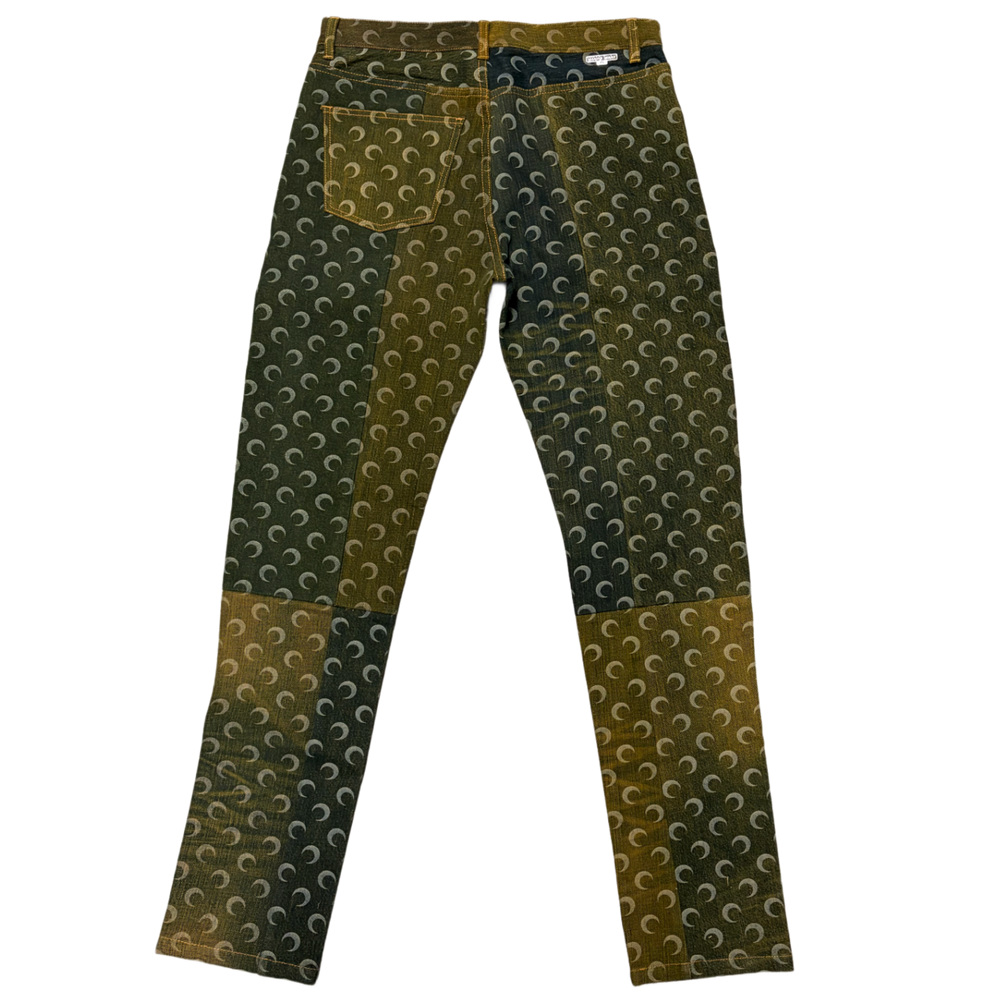 Marine Serre 'Yellow' Regenerated Allover Moon Jeans