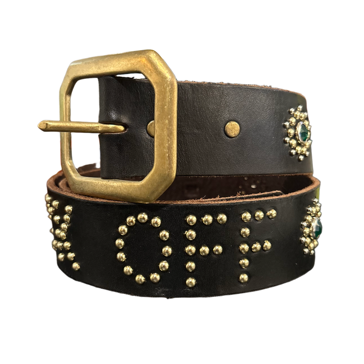 Studded 'Green Gem' Fuck Off belt