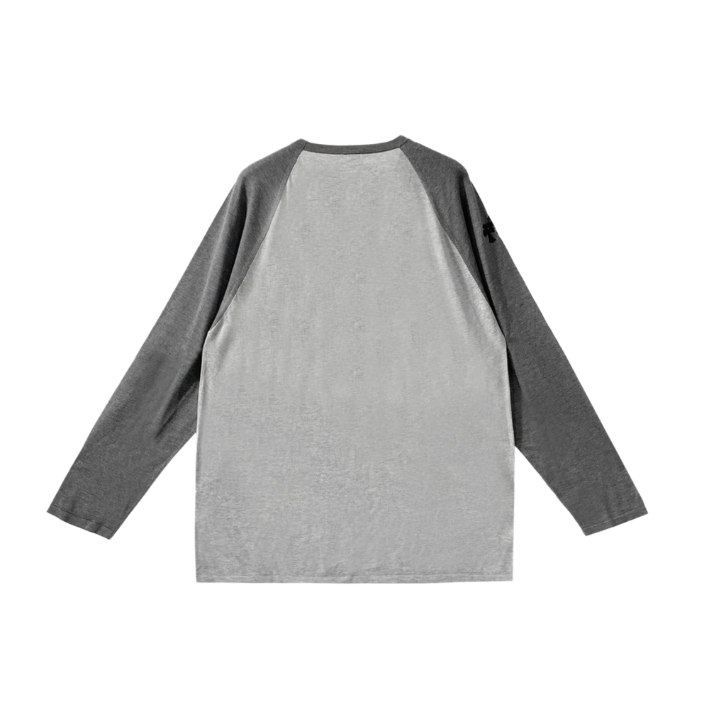 Chrome Hearts '3 Cross' Grey/Dark Grey Silk Longsleeve Tee