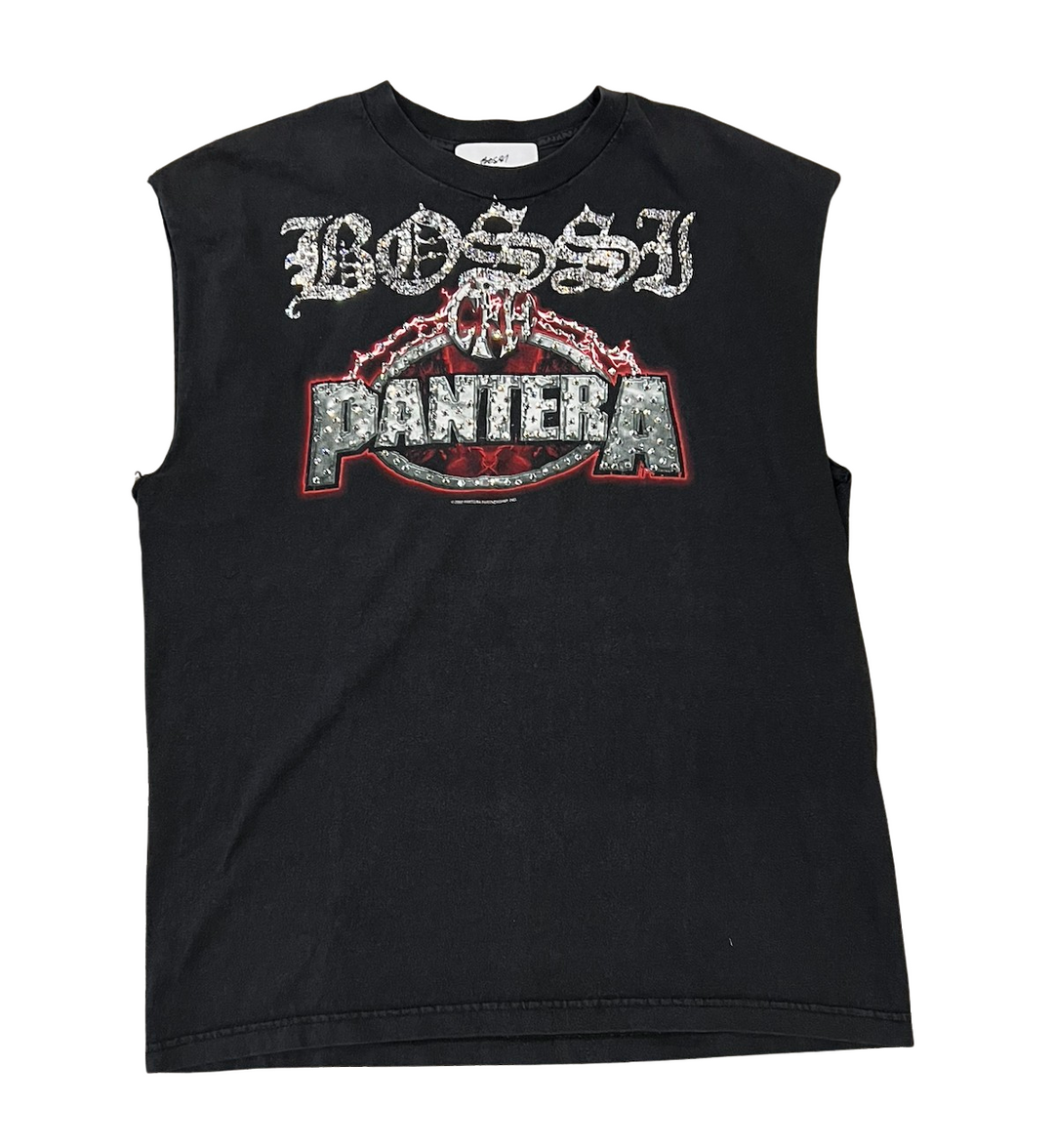 Bossi 'Pantera Cowboys' Vintage Rhinestone Cutoff Tee