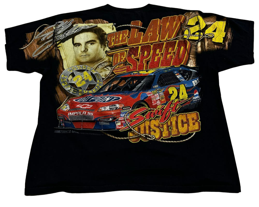 Nascar Jeff Gordon 'The Law' 2000s Vintage Black Tee