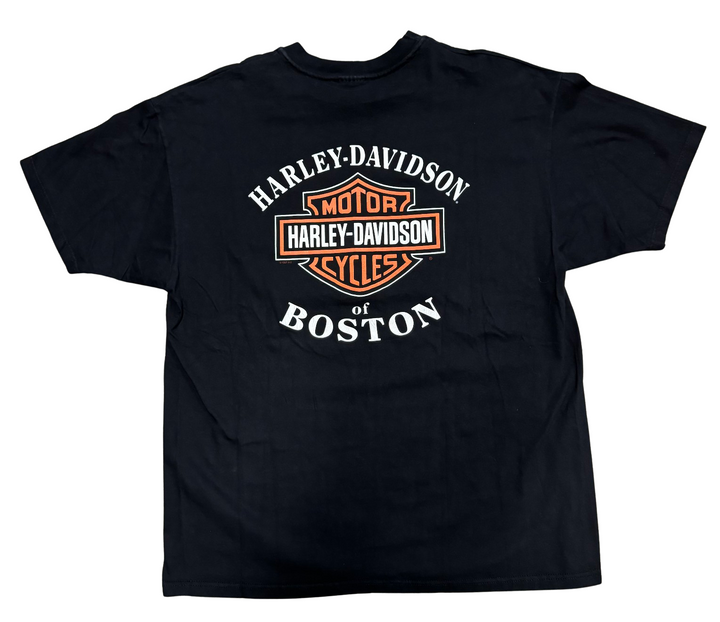 Harley Davidson 'Boston' Black Vintage Pocket Tee