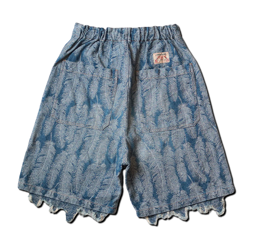 Kapital 12 Oz 'Magpie'  Double Knee Blue Denim Shorts