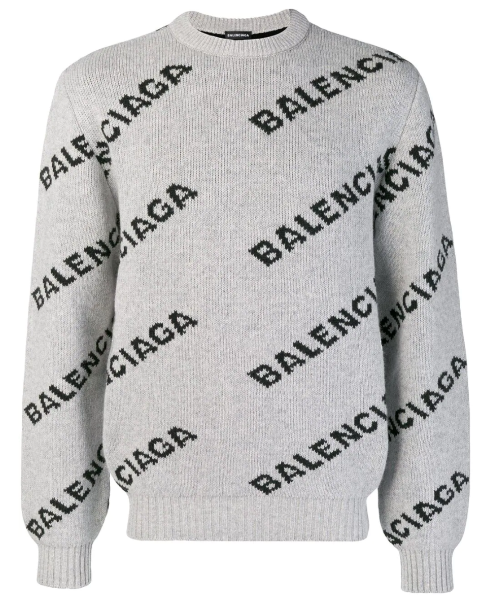 Balenciaga Logo Grey Crewneck