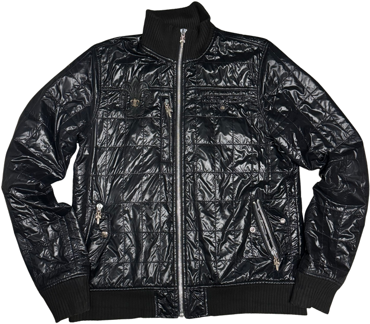 Chrome Hearts 'Fleur' Black Knit Collar Jacket