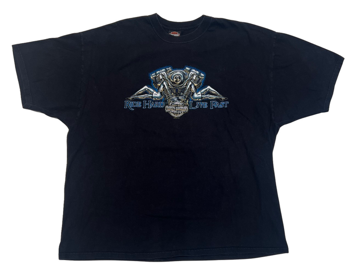 Harley Davidson 'Ride Hard Live Fast' Vintage 90s Tee