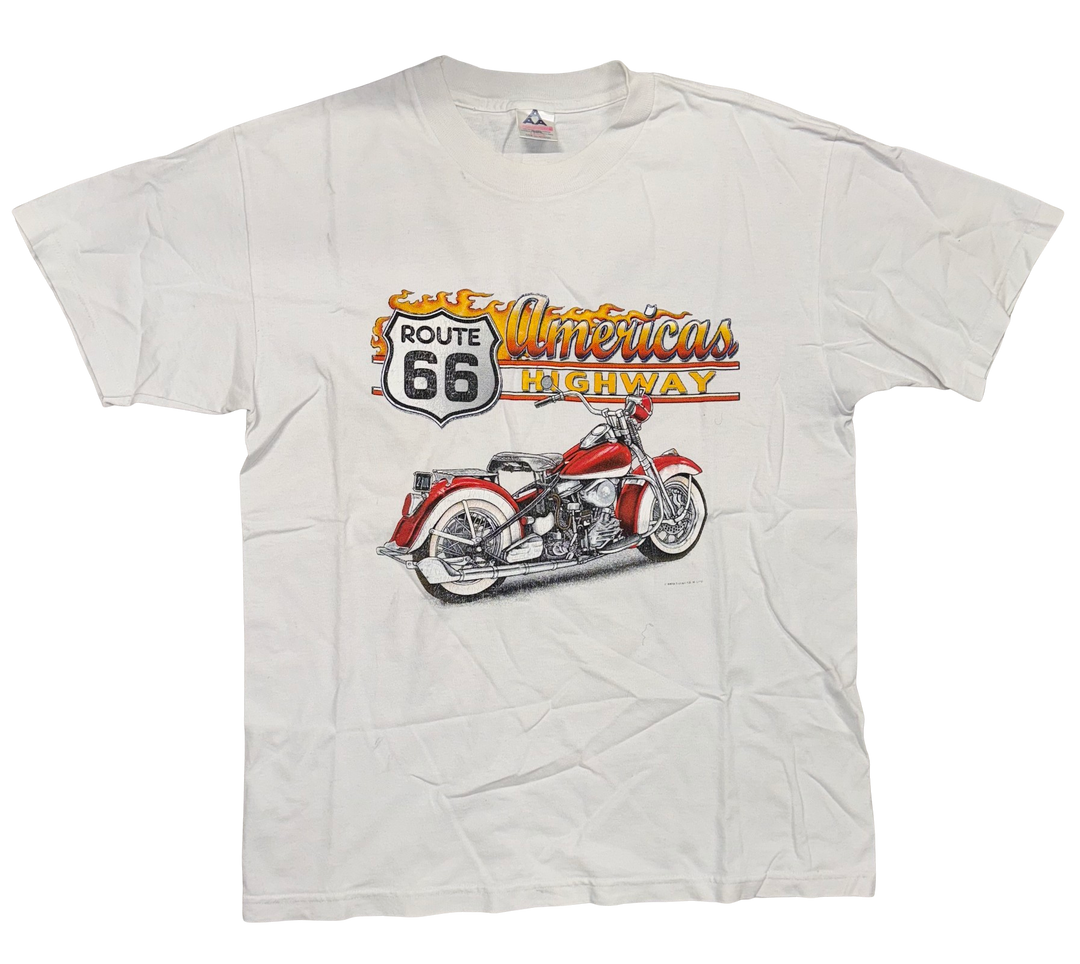 Route 66 'America's Highway' White Vintage Tee