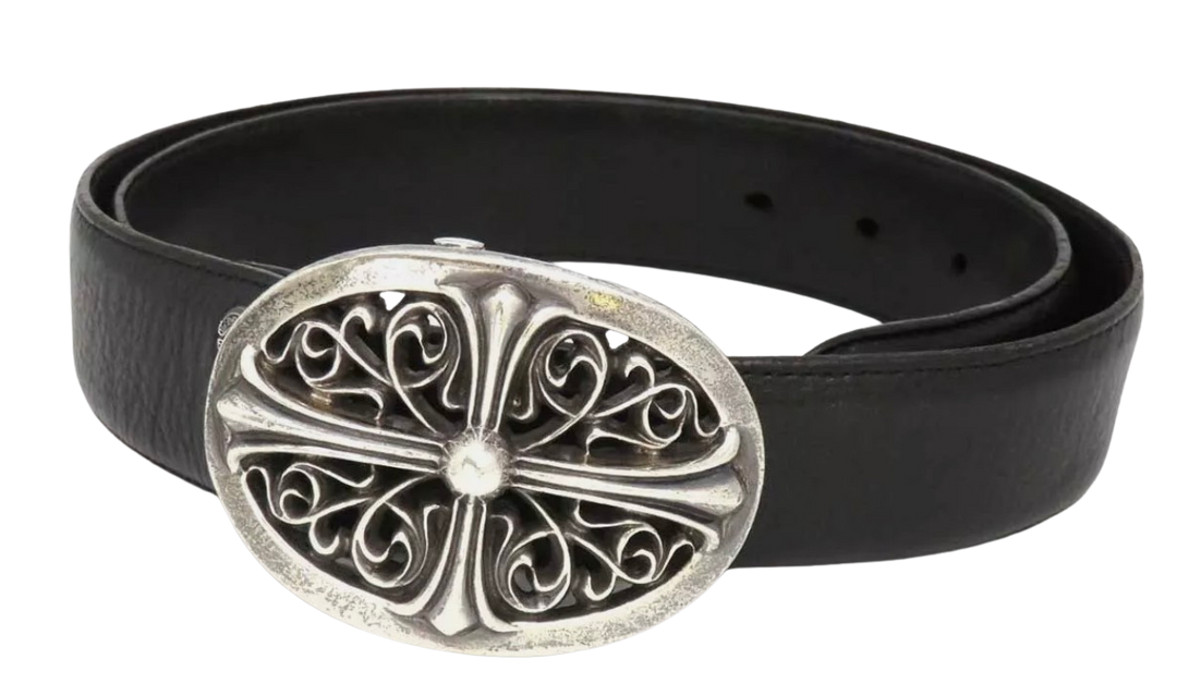 Chrome Hearts Oval Buckle Black Belt