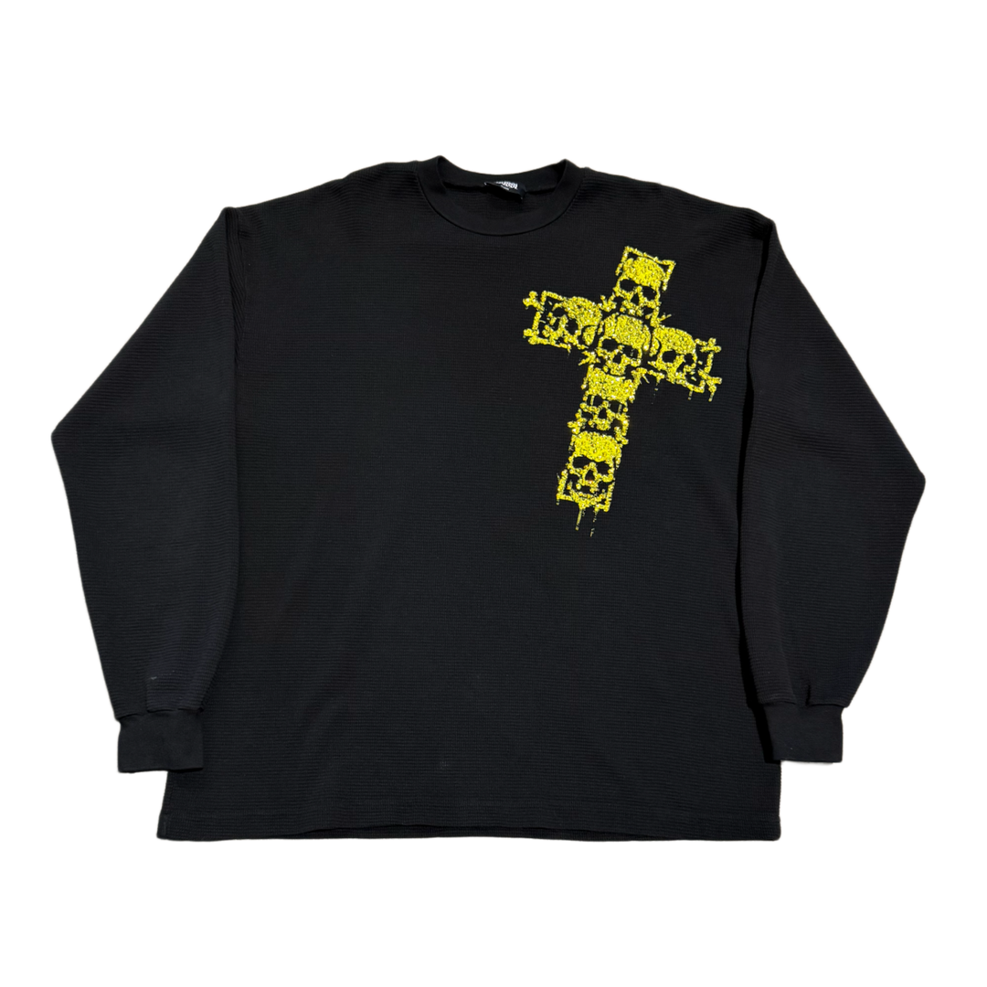 Bossi SRLA 'Yellow Bone Cross' Black Thermal LongSleeve