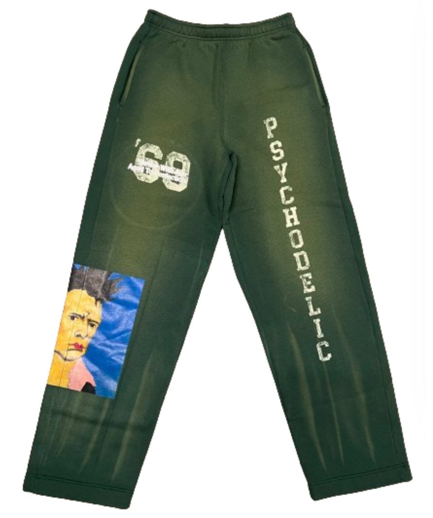 *Better With Age 'Psychodelic' Green Sweatpants