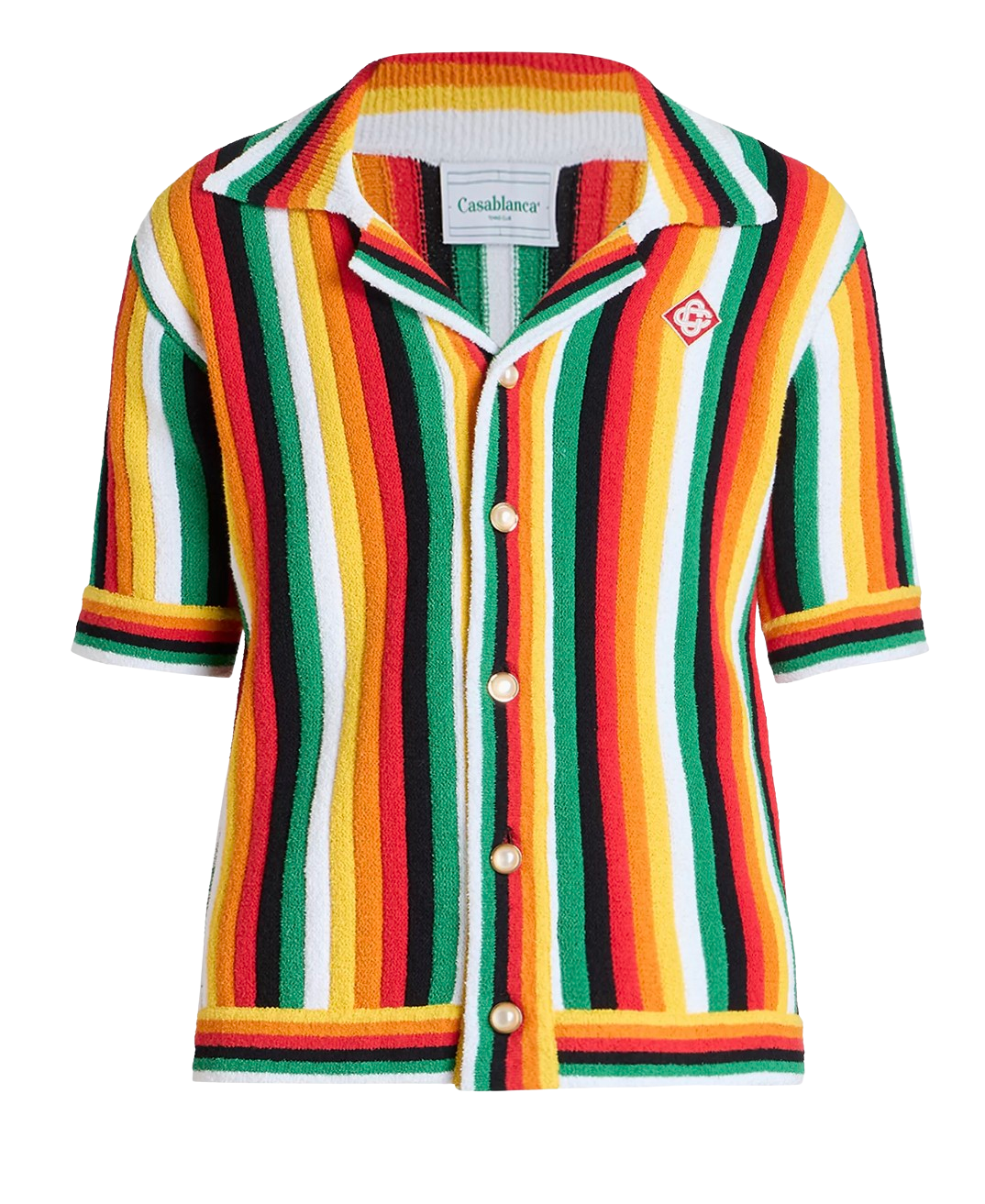 Casablanca Striped 'Toweling' Camp Shirt