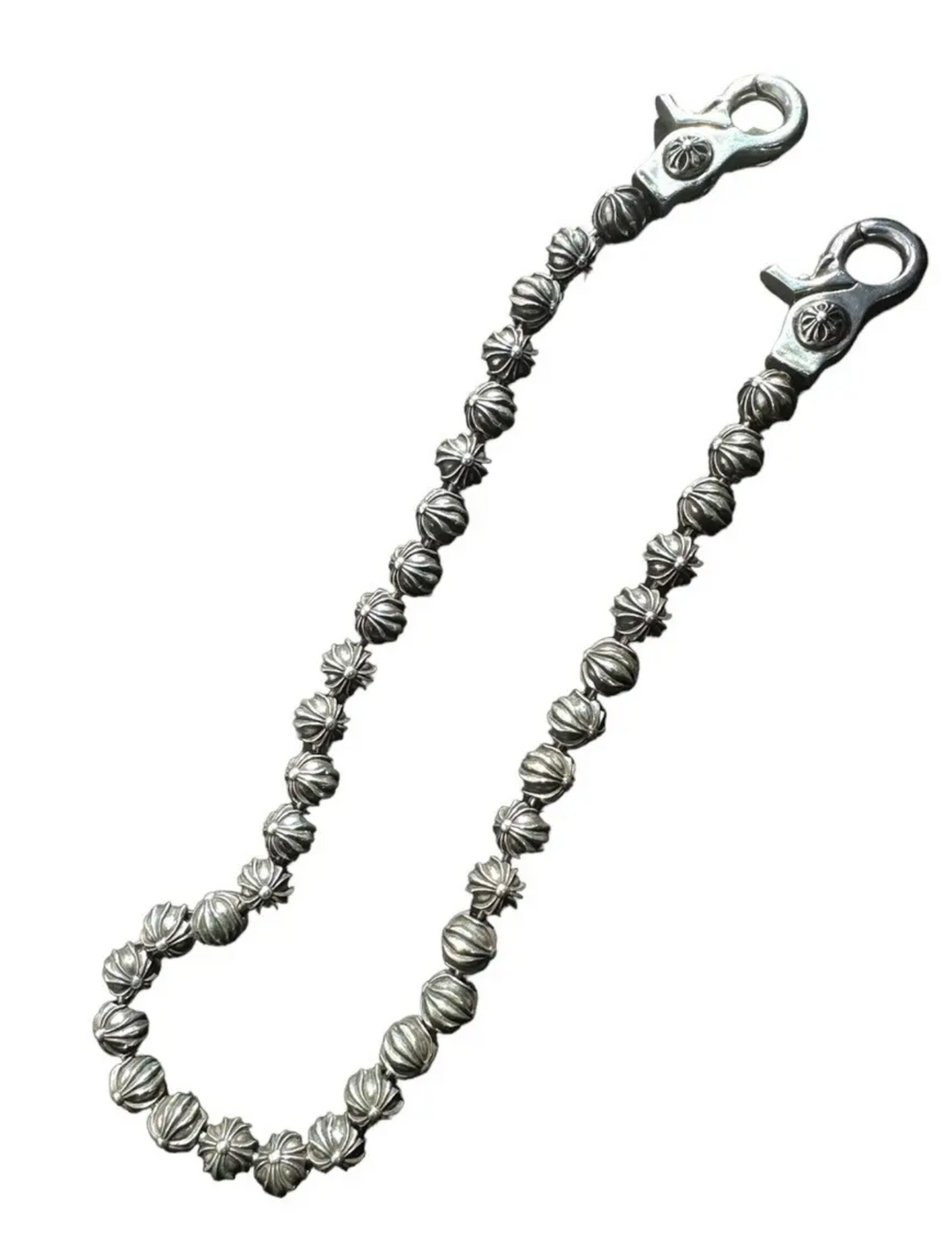 Chrome Hearts 'Motif Ball' 21 in Double Clip Wallet Chain