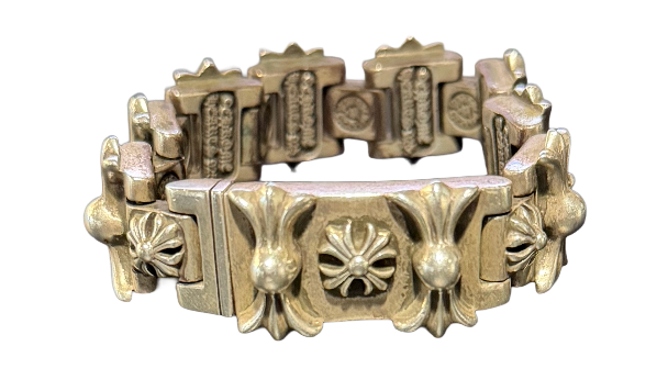 Chrome Hearts 'Silver Fleur De Lis' H-link Bracelet
