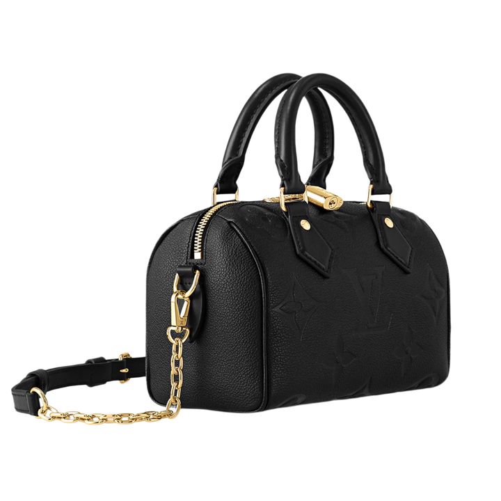 Louis Vuitton Speedy Black Leather Bandoulière 20