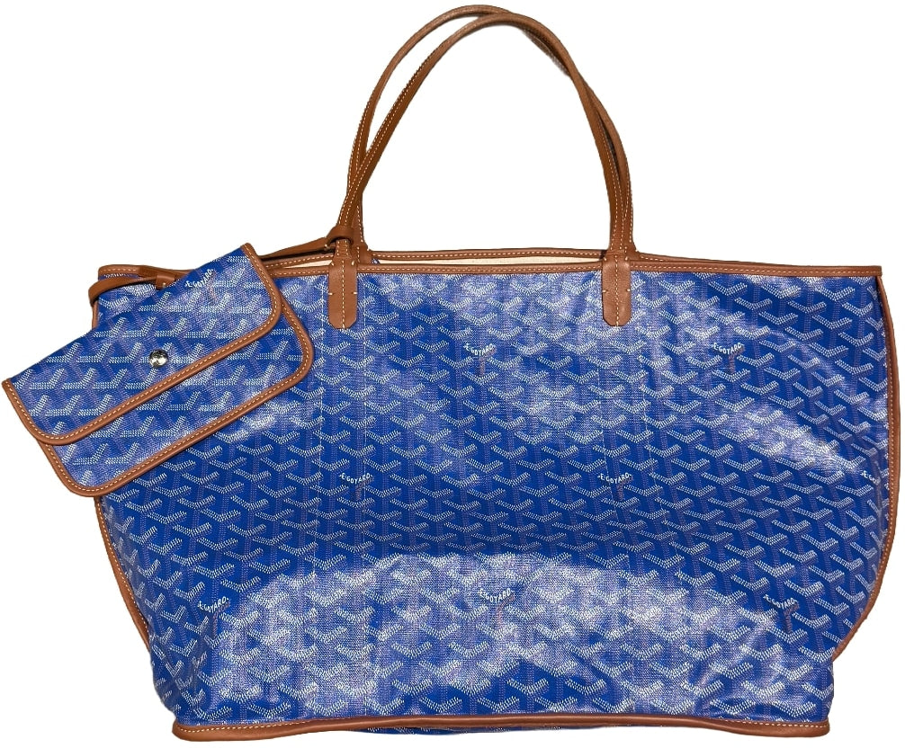 Goyard 'Blue' Goyardine Reversible Pertuis PM Bag with Pouch