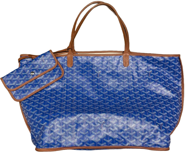 Goyard 'Blue' Goyardine Reversible Pertuis PM Bag with Pouch
