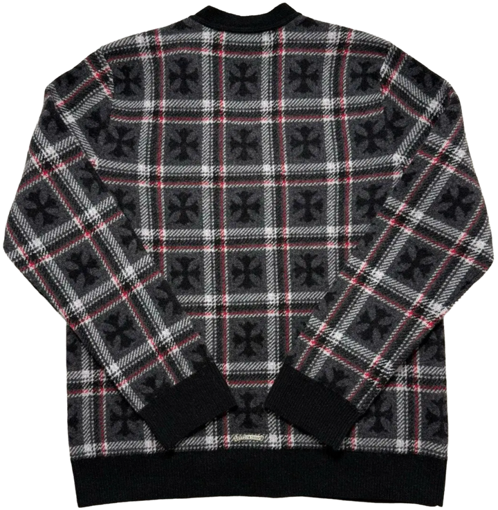 Chrome Hearts 'Mama Tried' Plaid Cashmere Cardigan Sweater