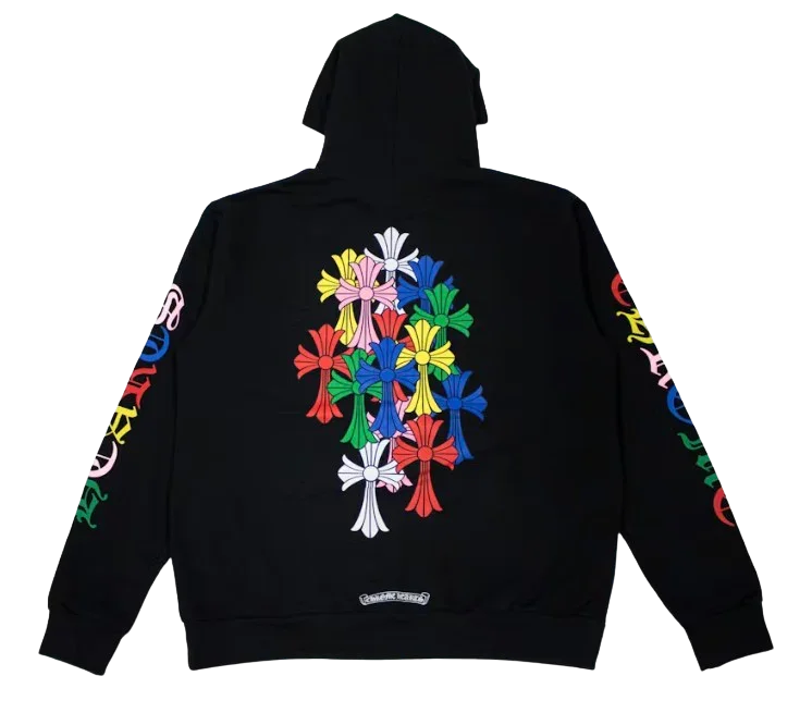 Chrome Hearts Multi Color Cross Cemetery Hoodie Black