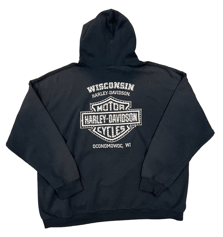 Harley Davidson 'Wisconsin' Rhinestone Vintage Hoodie