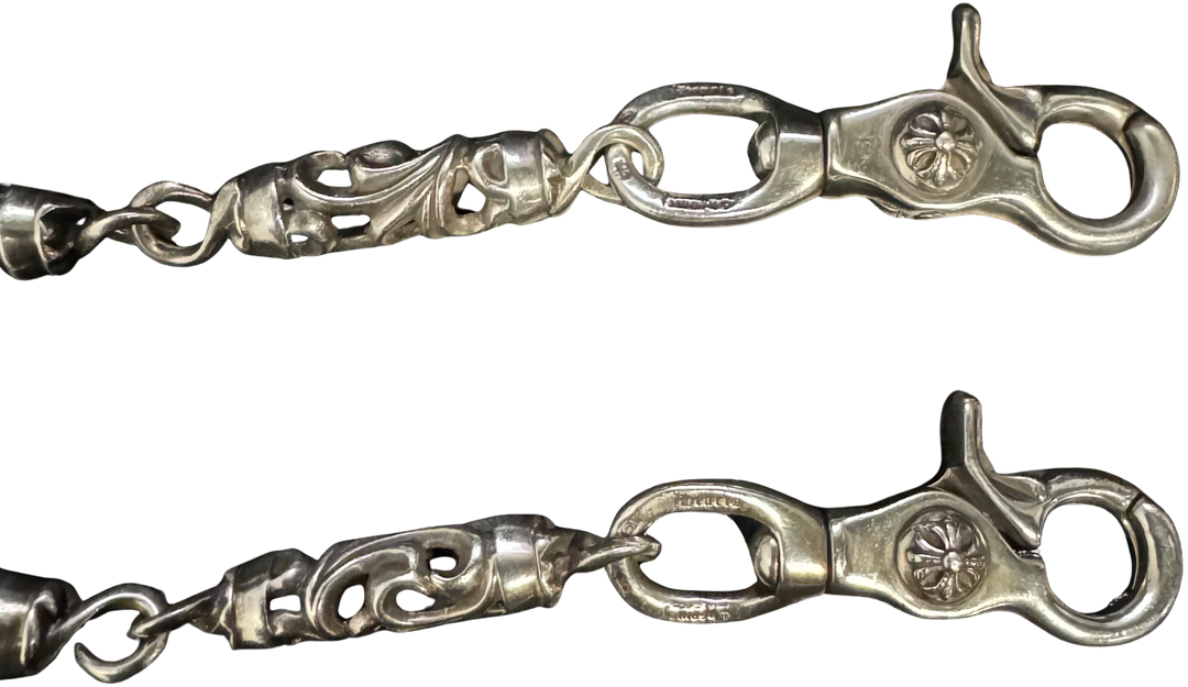 Chrome Hearts 'Scroll' 19in Silver Wallet Chain