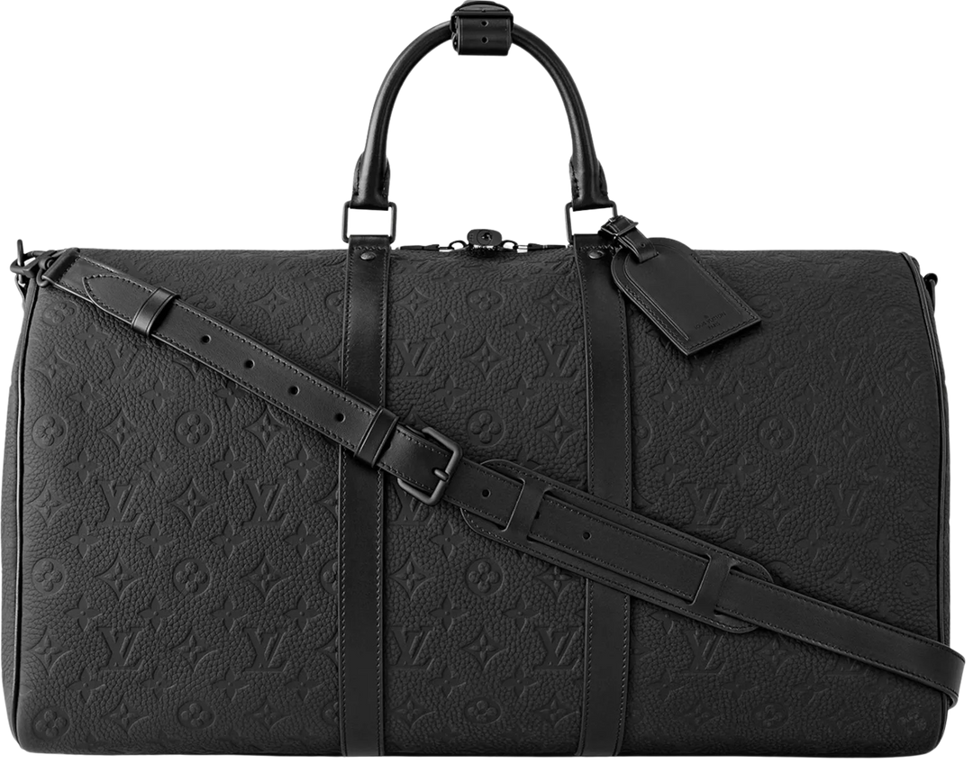 Louis Vuitton 'Monogram Taurillon' Black Bandoulière 50 Duffle Bag