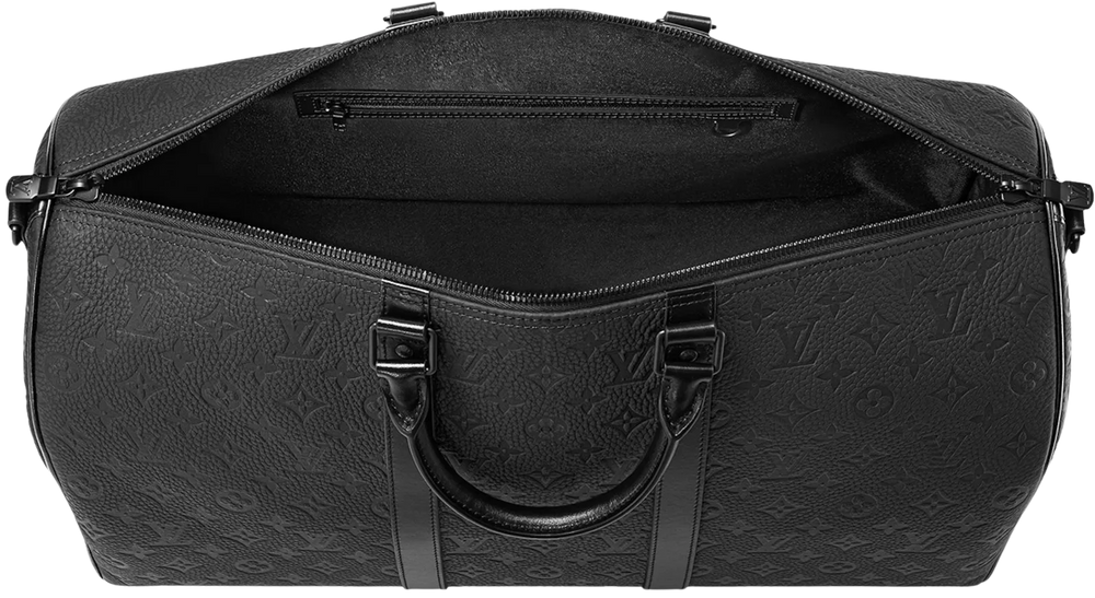 Louis Vuitton 'Monogram Taurillon' Black Bandoulière 50 Duffle Bag