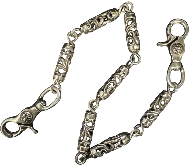Chrome Hearts 'Scroll' 19in Silver Wallet Chain