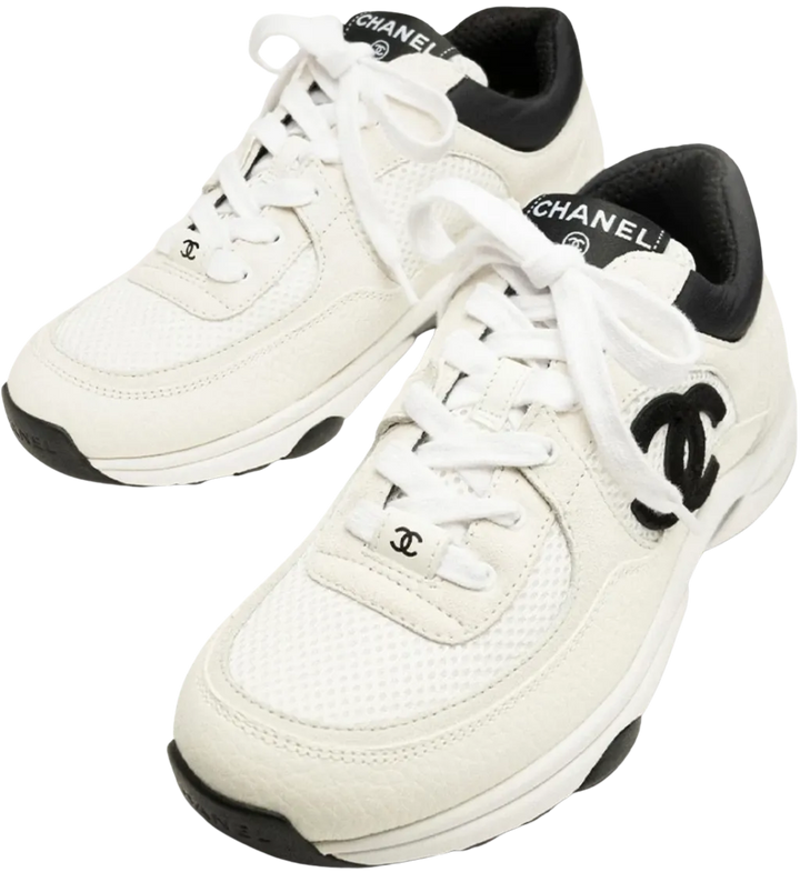 Chanel 'White' Mesh Calfskin Sneakers