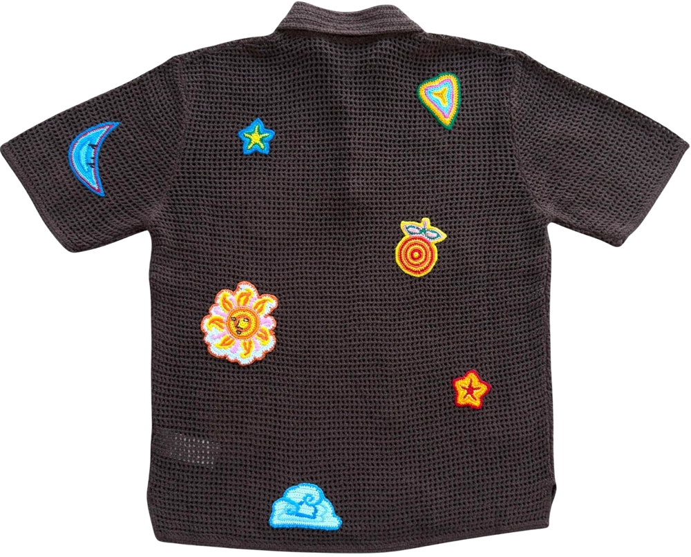 Casablanca 'Multicolor Patches' Brown Knitted Shirt