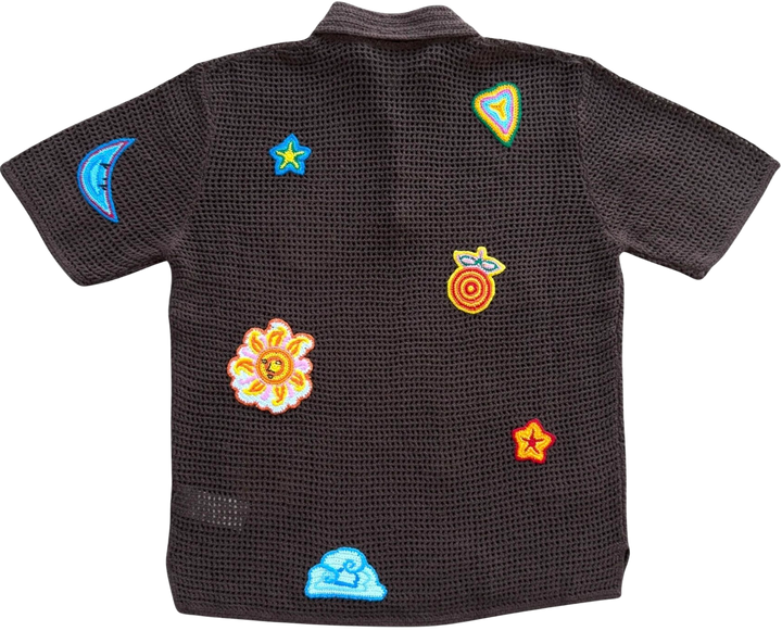 Casablanca 'Multicolor Patches' Brown Knitted Shirt