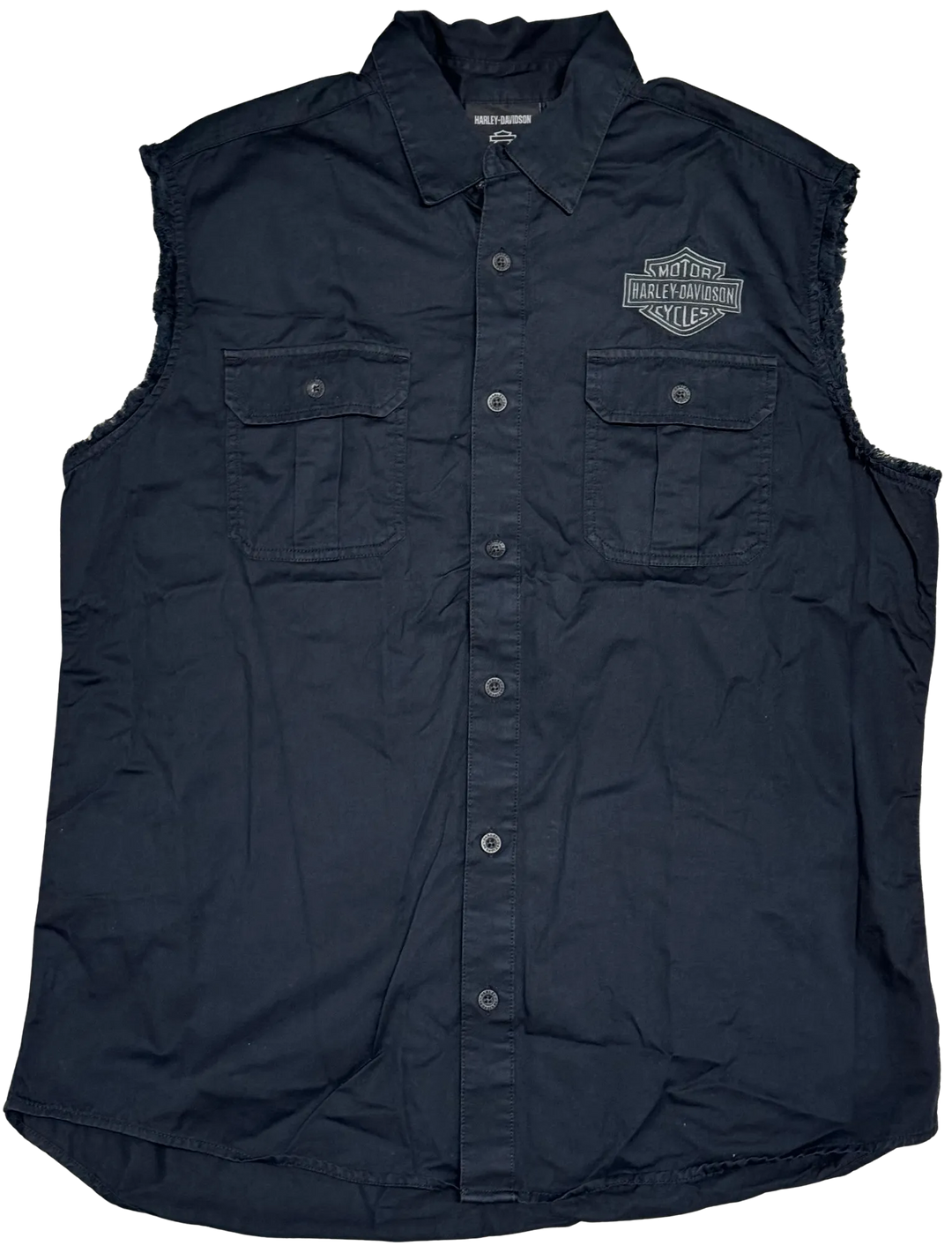 Harley Davidson 'Vintage Mechanic' Cutoff Button Shirt