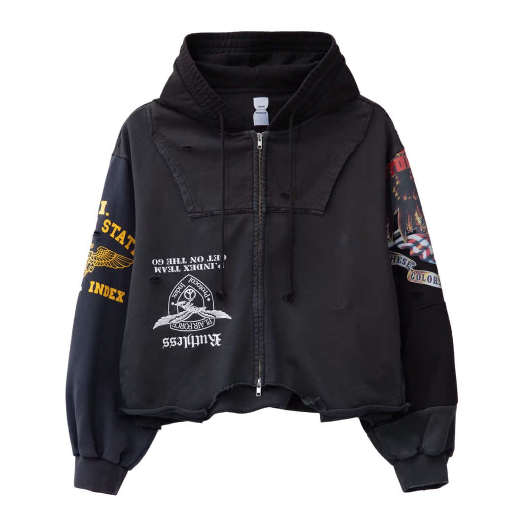 Protocol Index 'Upside Down' Black Zip-Up