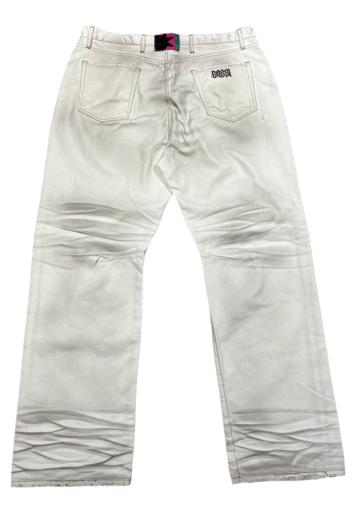 Bossi 'Road Wash' White Jeans