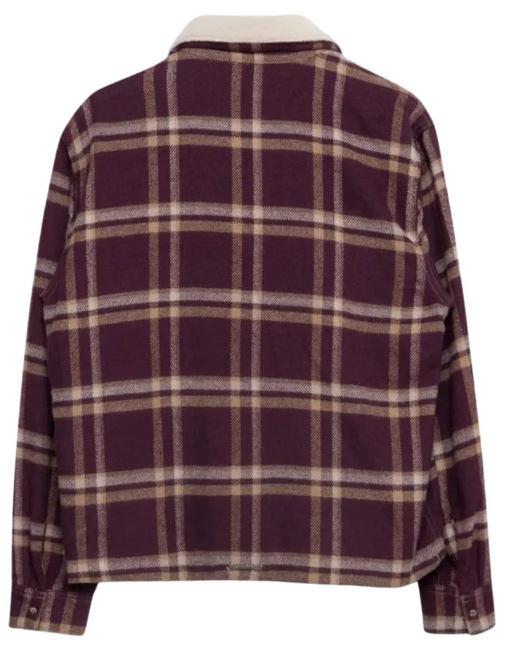 Chrome Hearts 'Burgundy' Shearling Zip Up Flannel Jacket