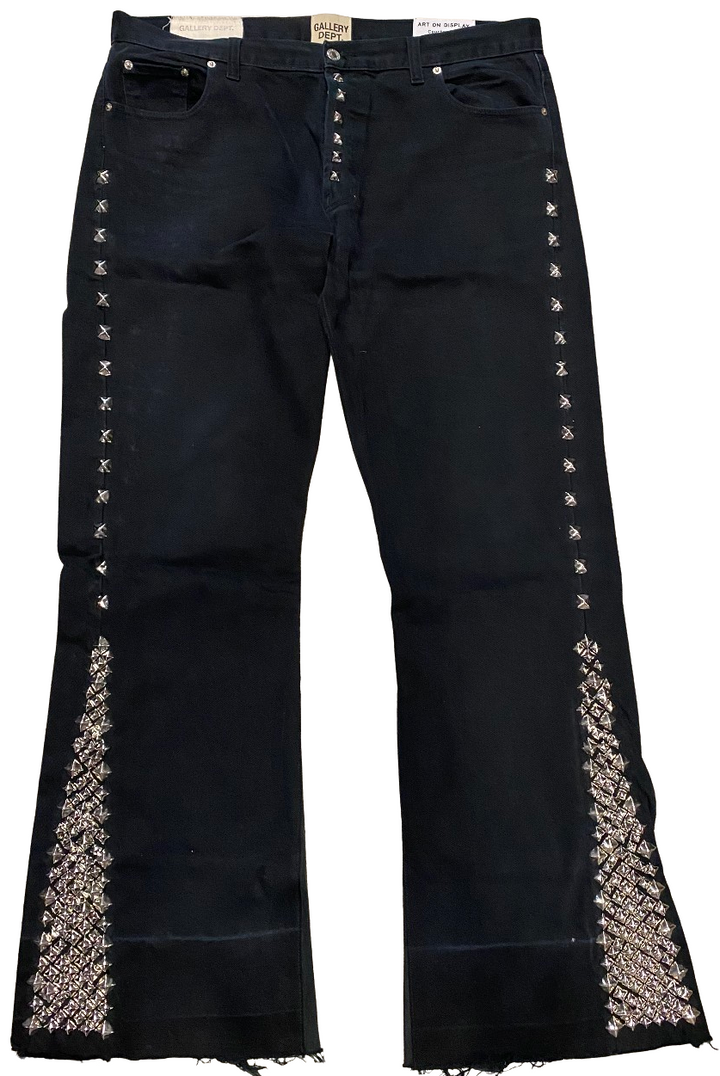 Gallery Dept 'Jet Black Studded' LA Flare Jeans