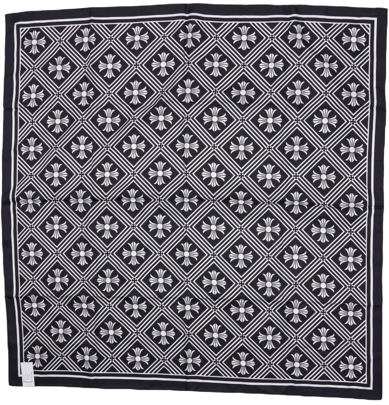 Chrome Hearts 'Plus Cross' Black/White Scarf