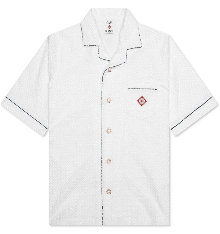 Casablanca 'Open Collar' Towelling Shirt