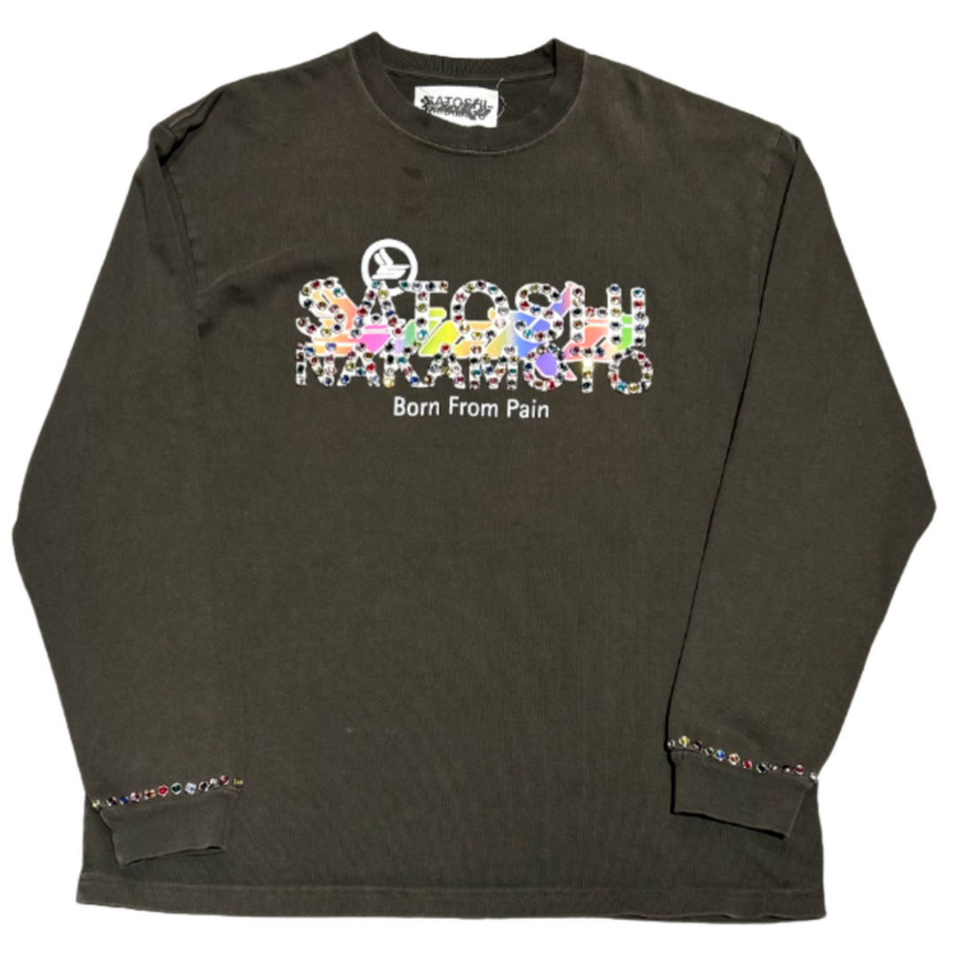 Satoshi Nakamoto Sicko Born From Pain 'Studded Logo' Brown L/S