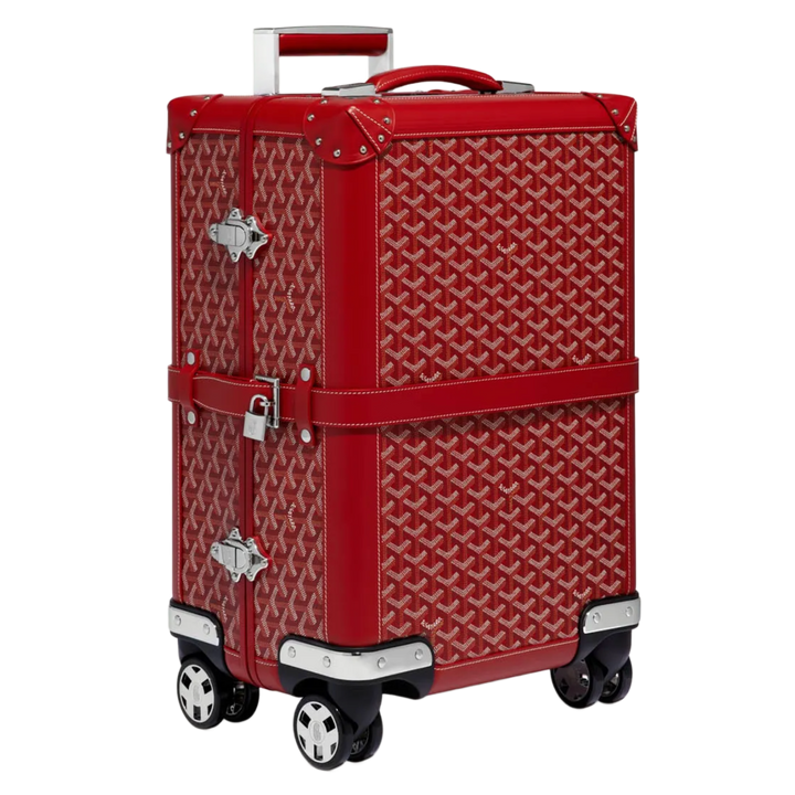 Goyard 'Red' Bourget Trolley Roller Suitcase