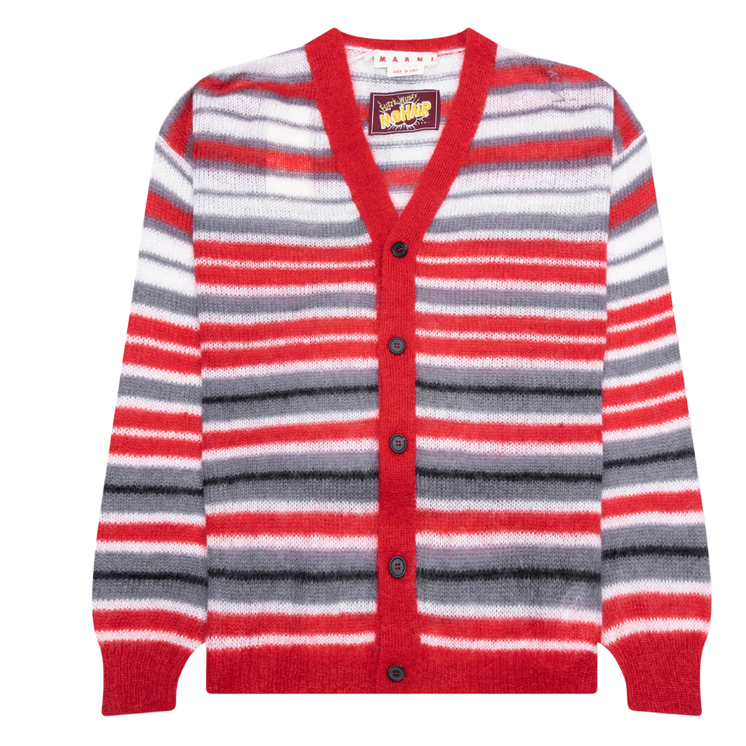 Marni 'Red' Fuzzy Wuzzy Mohair Cardigan