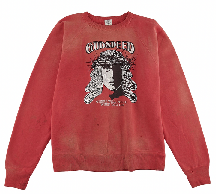 Saint Michael x Readymade 'Godspeed' Red Crewneck