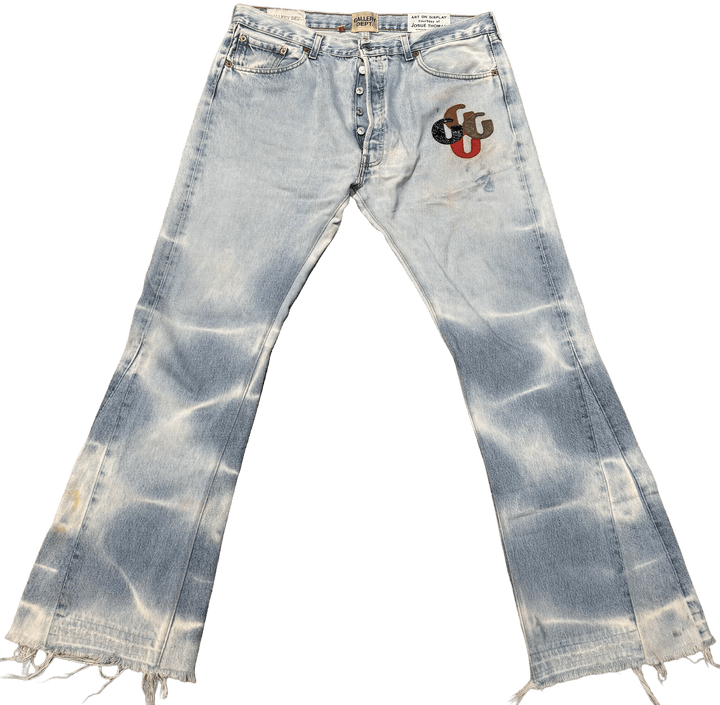 Gallery Dept 'Blue Sunfaded' G Patch Light Wash Flare Jeans