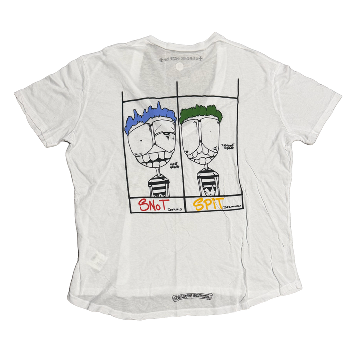 Chrome Hearts Matty Boy 'T-Bar Snot' White Womens V-Neck Tee
