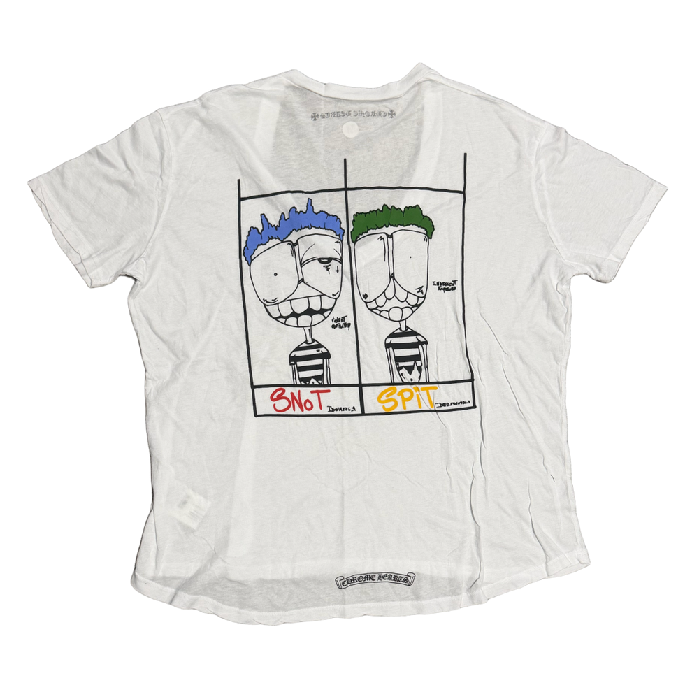 Chrome Hearts Matty Boy 'T-Bar Snot' White Womens V-Neck Tee