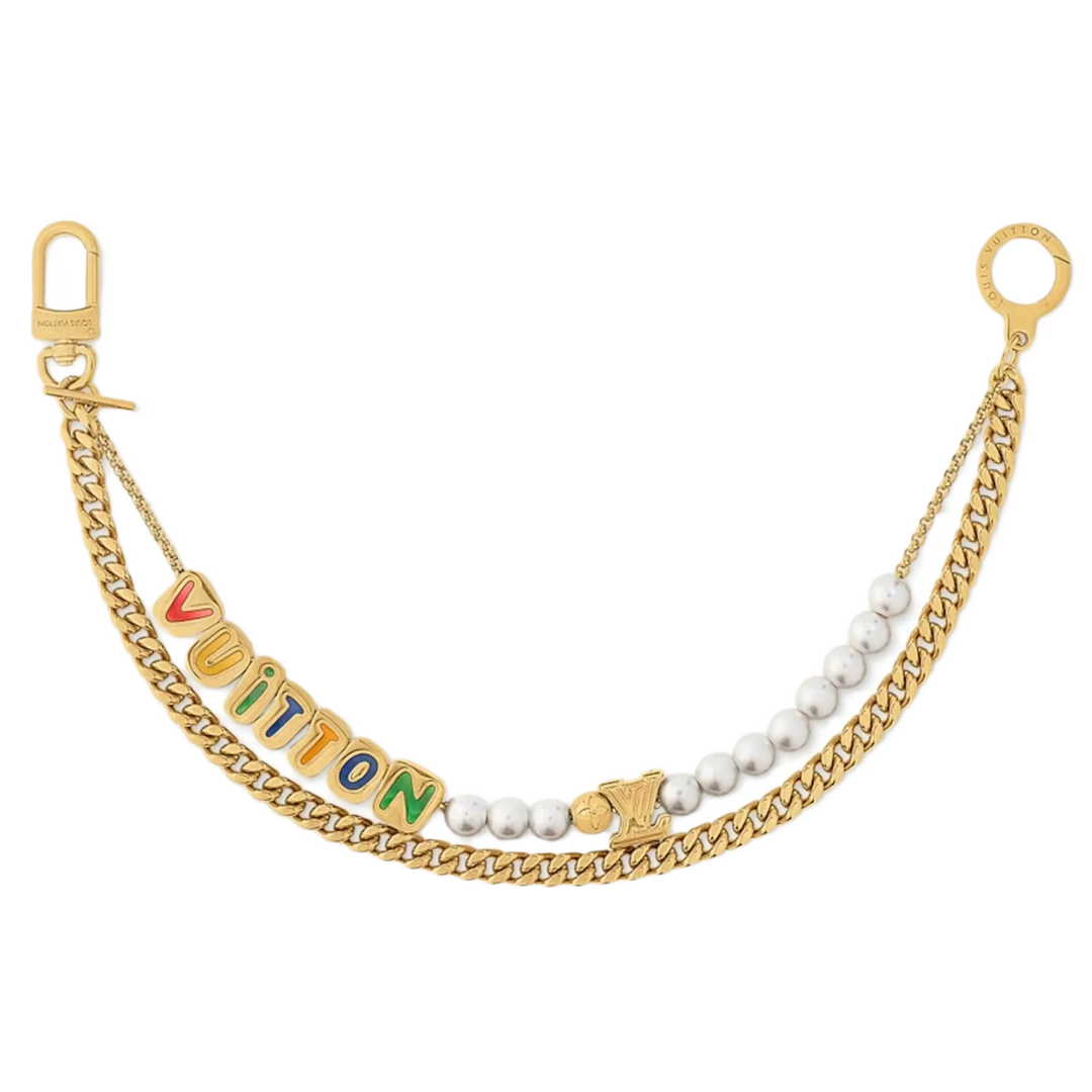 Louis Vuitton 'Pearl and Bubble Letter' Wallet Chain