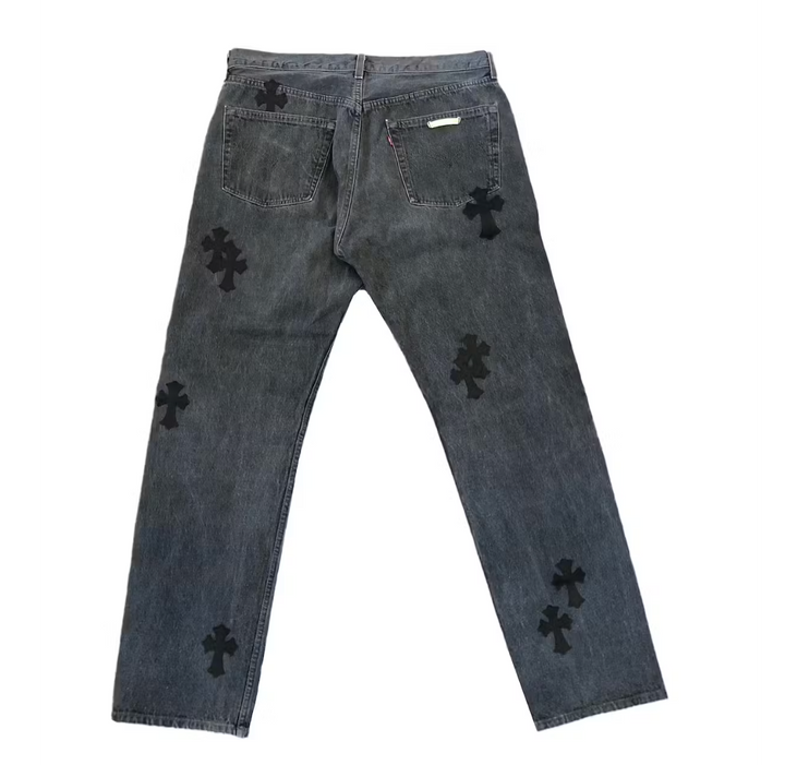 Chrome Hearts '20 Patch' Black Jeans