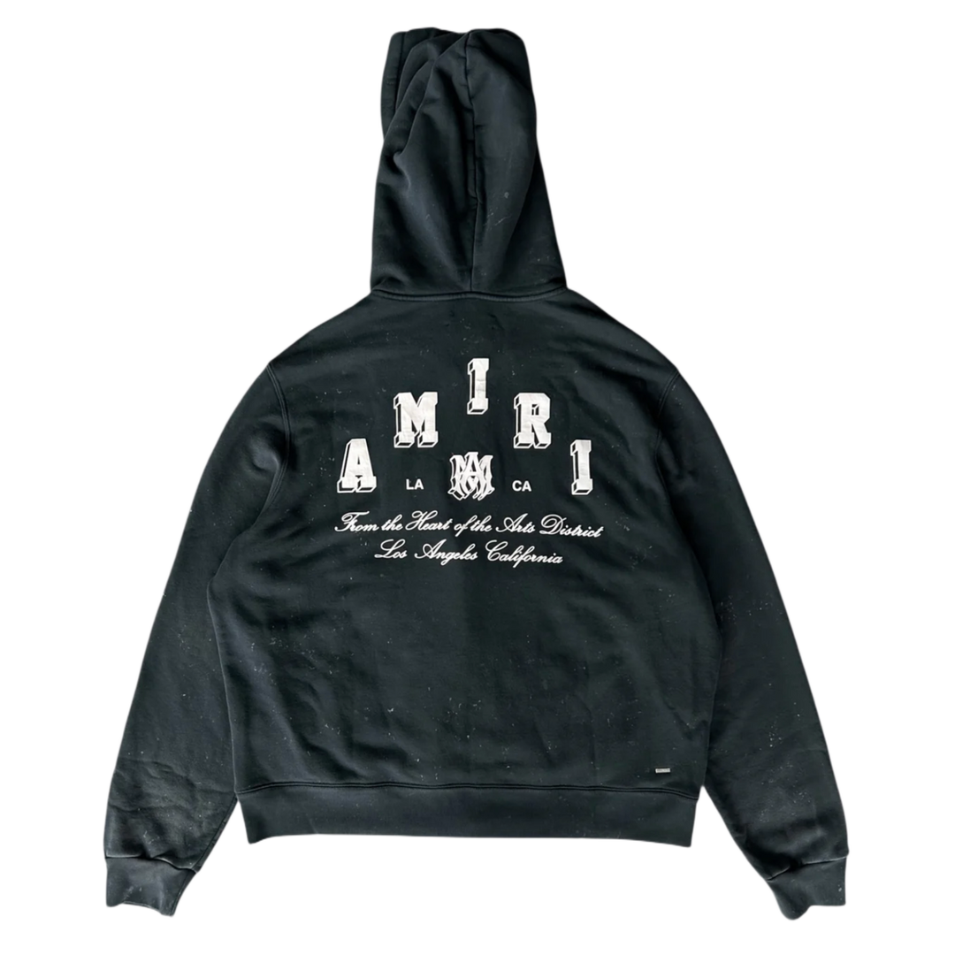 Amiri Vintage Black &amp; White Collegiate Logo Hoodie