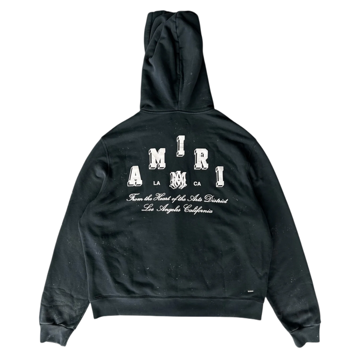 Amiri Vintage Black &amp; White Collegiate Logo Hoodie
