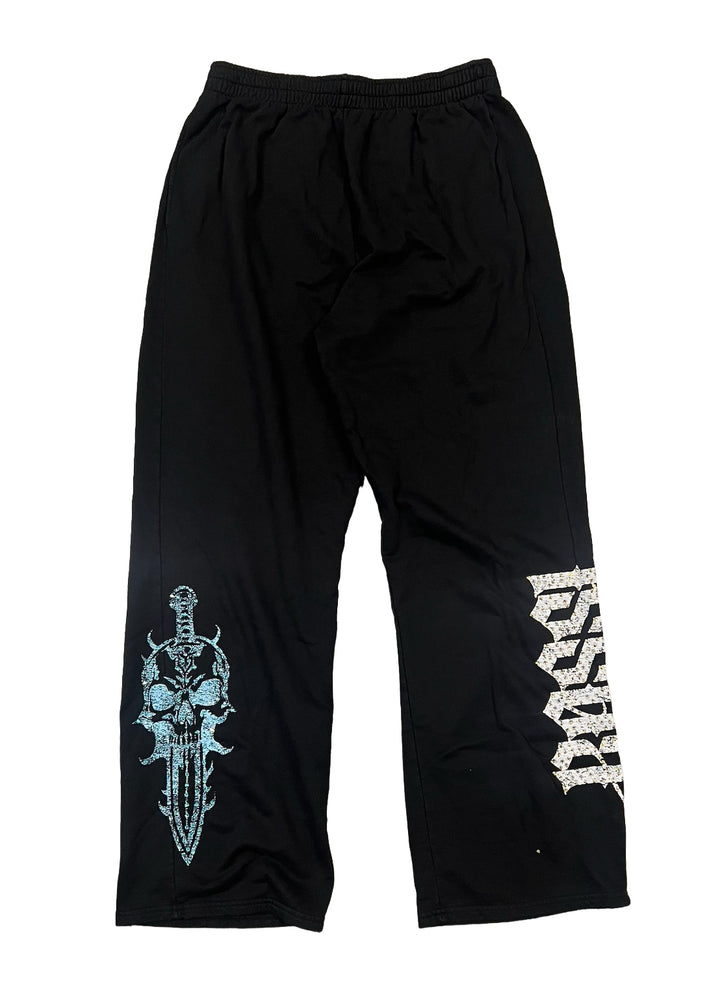 Bossi 'Light Blue Dagger' Black Sweatpants